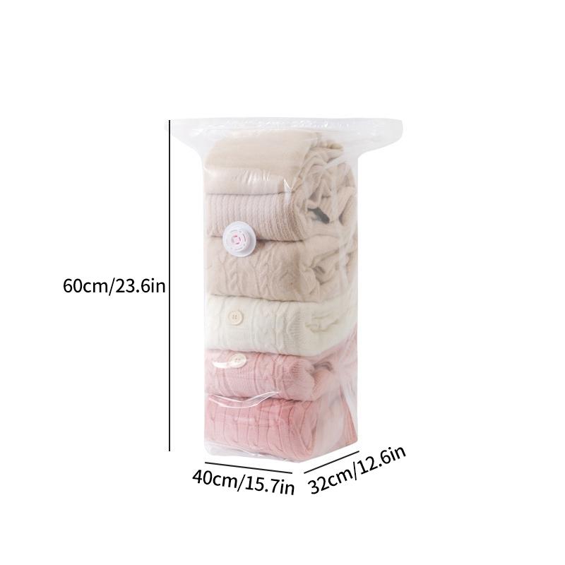 Compression Storage Bag Reusable Space Saver Bag for Clothes Quilt Storage Bag Wardrobe Transparent Large Travel Packing Bag