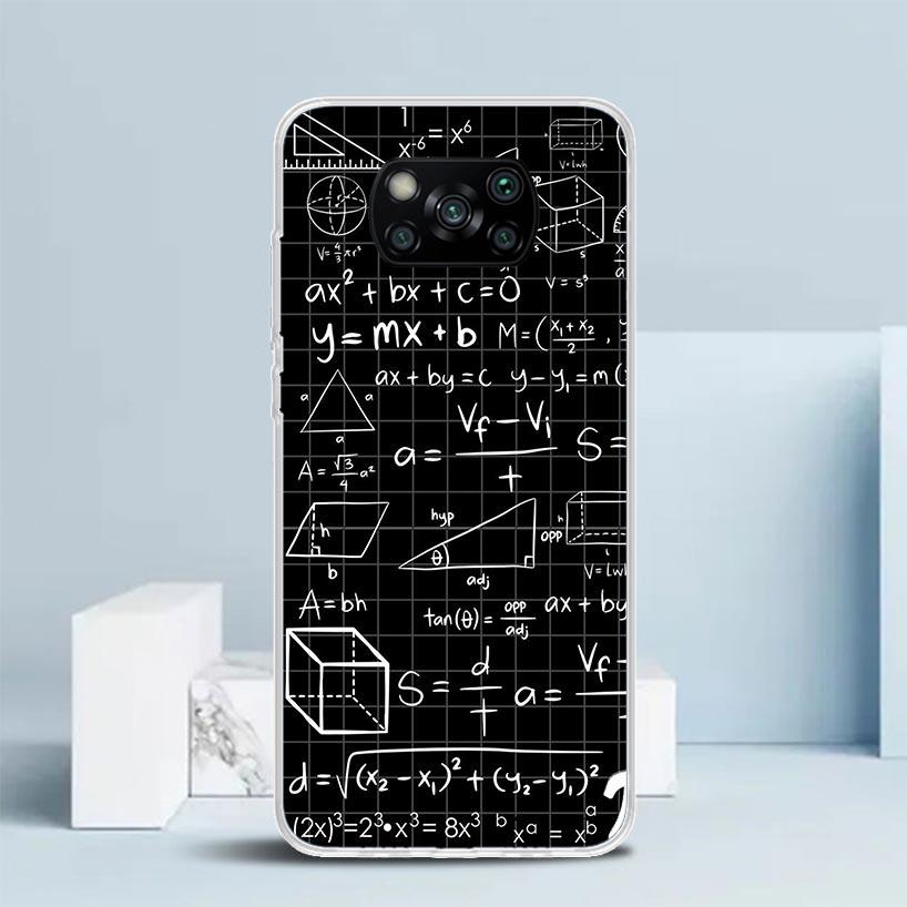 Physics Chemical Mathematics Phone Case For Xiaomi Poco F7 Ultra X5 X6 X7 Pro M7 Redmi 15C 15 13C 13 12C 12 10C 10 10A 9 9C 9A 9