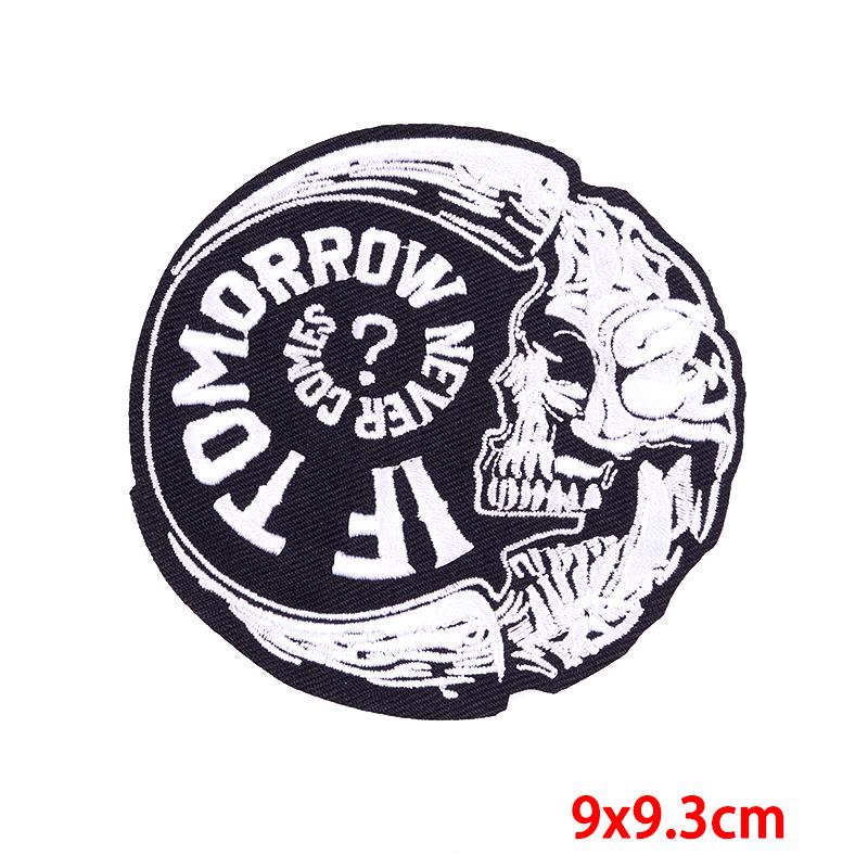 Drinking Coffee Skeleton Patches Skull Finger Letter Embroidery Patch For Clothing Thermoadhesive Patches On Clothes Punk Patch