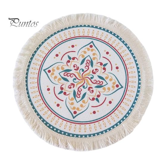 Descanso de Panela Antiderrapante para Cozinha, Jogo Americano Tecido de Algodão Estilo Boho, Jogo Americano de Mesa com Franjas de Borla para Pratos de Jantar, Jogo Americano Lavável a Quente, Suporte de Panela Resistente para Pratos Quentes,