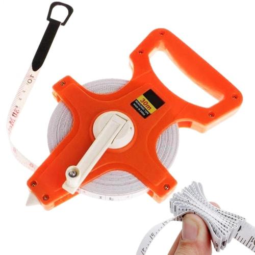 Land Surveying Tape Measure, Metric Measuring Tape, 20m/30m Long Fiberglass Tape Measure, Open Tape Measure for Track and Field, Long Jump, Carpentry,