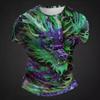 Summer Round Neck 3D Dragon Print Top Fashionable Casual Short Sleeved Men's T-shirts