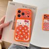 Cartoon Orange Cat iPhone 15 Pro Max Case - Anti-Fall, Big Window Design