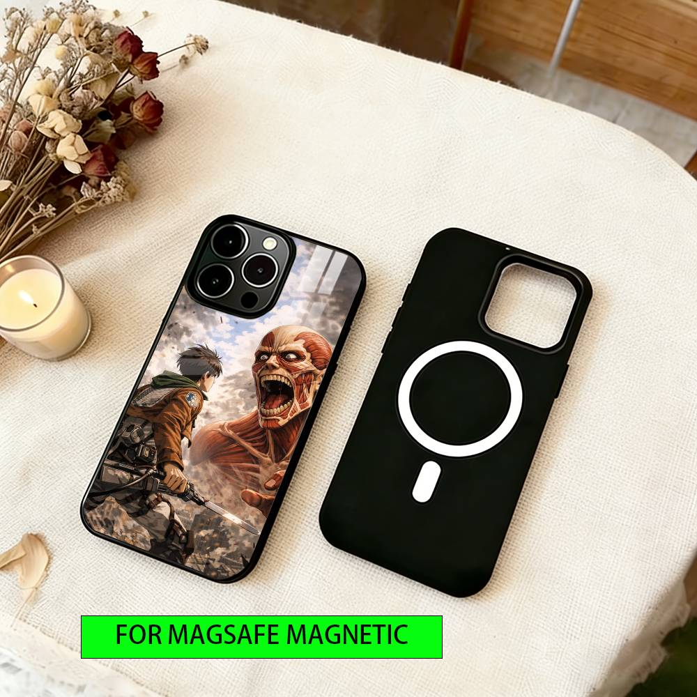 Eren Yeager Phone Case Magnetic with Magsafe Wireless Charging For iPhone17,16,15,14,13,12,11 Plus,Pro