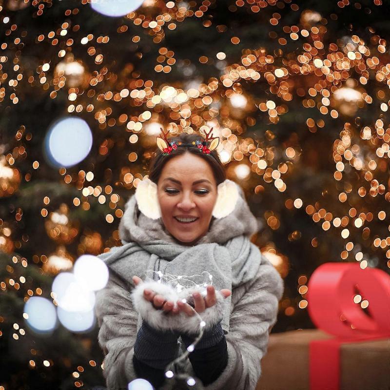 1Pc Cartoon Xmas Earmuffs Winter Headband Warm Ear Covers Elk Headdress