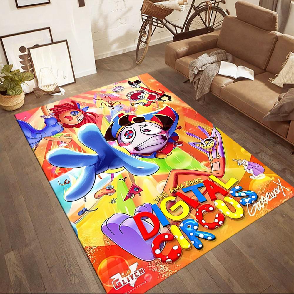 Digital Circus Area Rug Design for Study Room Dormitory Kitchen Living Rooms Anti-slip Rug Decorate Offices