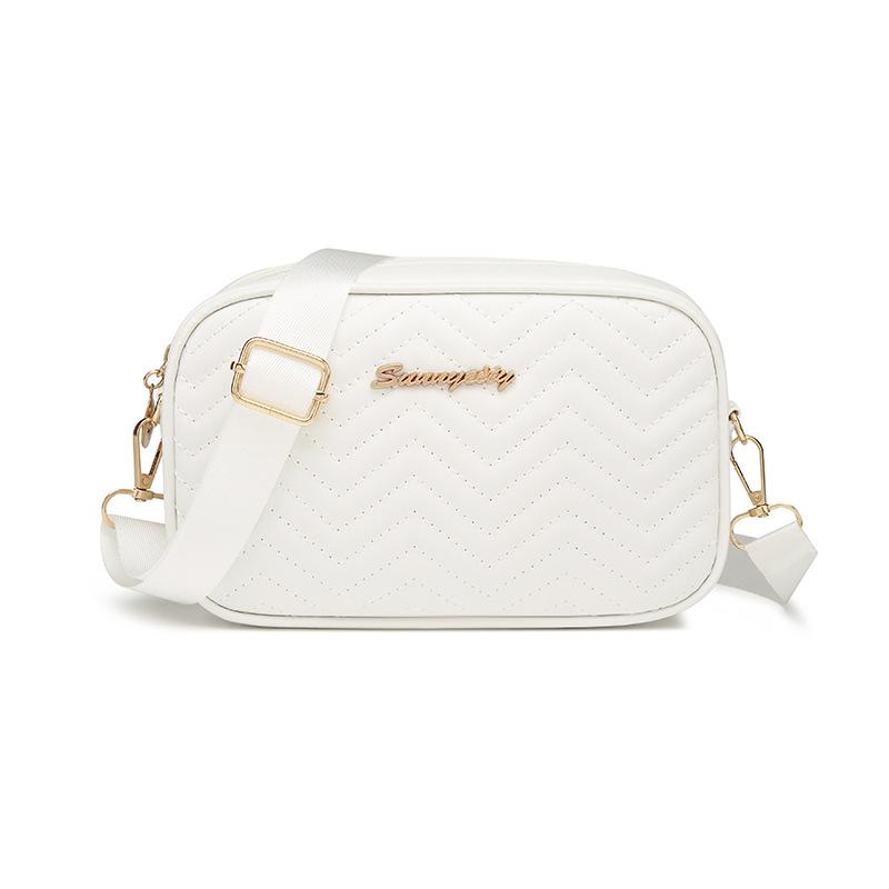 Women's bag simple messenger small square bag spring and summer new fashion trend wavy pattern camera bag mobile phone bag