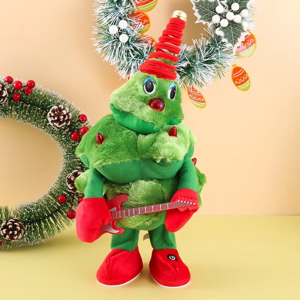 35cm Santa Claus Christmas Plush Toy Snowman Elk Electric Plush Doll Funny Blowing Saxophone Dancing Singing Stuffed Toys