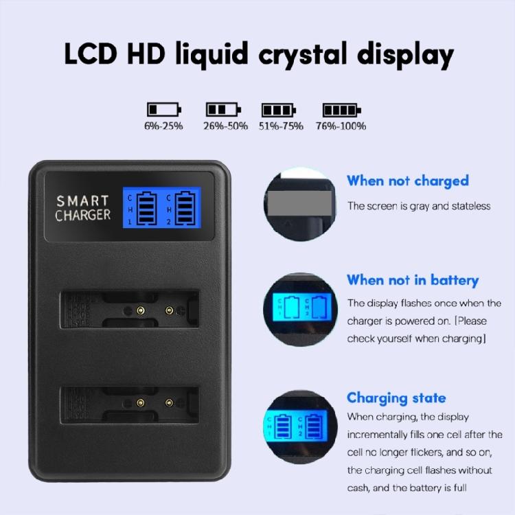 Fast Charging LCD Micro USB Charger for Olympus D750, SH21, SP800UZ Camera