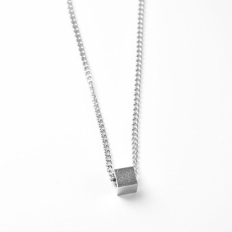 Men's Hip Hop Geometric Square Stainless Steel Necklace - Trendy, Simple, Versatile Clavicle Chain Niche Design