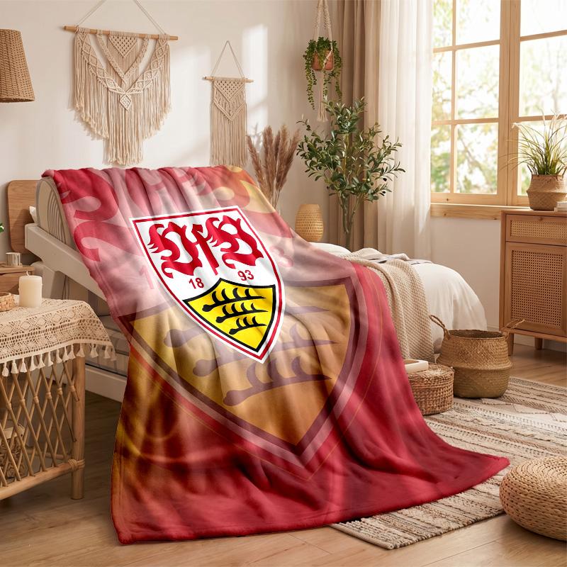 Coperta in Pile a Tema VfB Stuttgart Morbida e Accogliente Coperta in Peluche per Camera da Letto Divano Viaggio