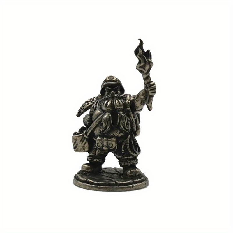 1PC Dwarf Legion Torchbearer Soldiers Models Toy Figurines Miniatures Metal Copper Mens Gifts Desktop Ornaments Decorations