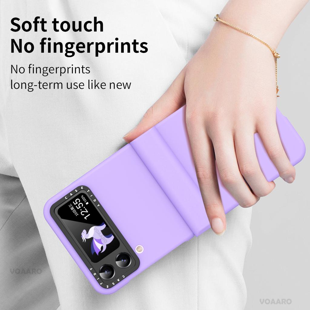 Camera Lens Ring Protector For Samsung Galaxy Z Flip 4 Hinge Case For Samsung Z Flip 3 4 Case Hinge Full Protection Phone Funda