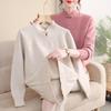 Women's Fleece-Lined Cheongsam Collar Knit Sweater