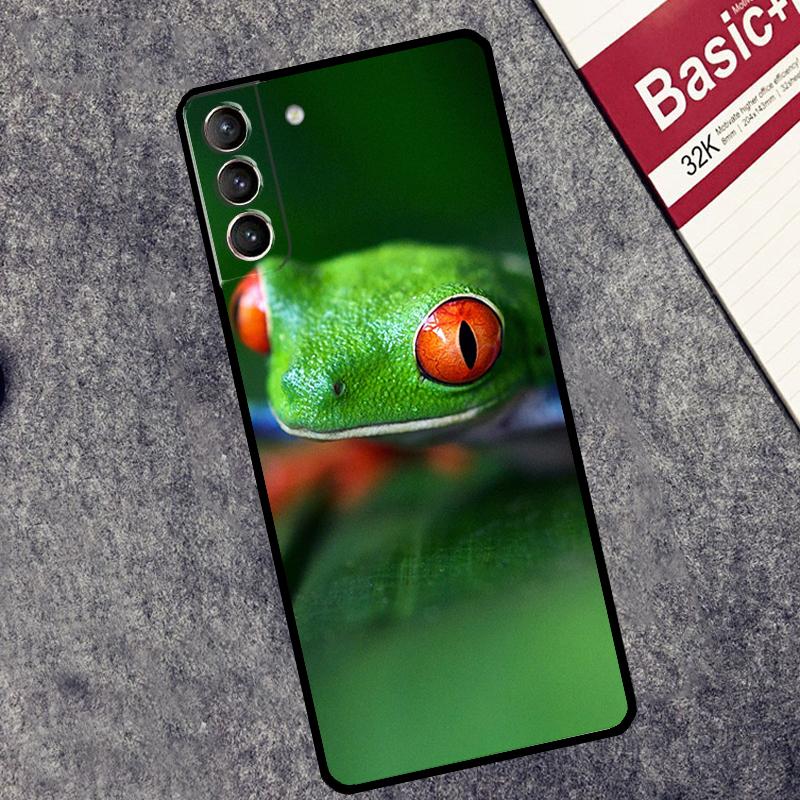 Green Frog Wildlife Case For Samsung Galaxy S26 S25 Ultra S20 S21 S22 S23 S24 Ultra S10 Plus S25 FE Cover Coque