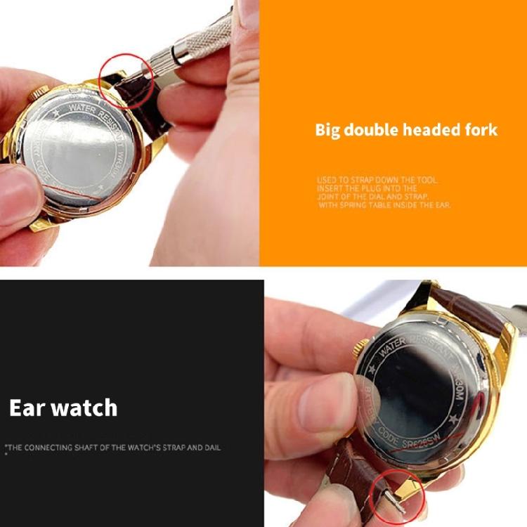 37Pieces Watch Band Adjustment Tool Kits with Double Head Designs and Multiple Size Tip Replacement for Link Removing