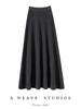 100% Pure Cashmere Women's Solid Color High-Waist Plush Skirt, Autumn/Winter Fashion, Draped Elastic Umbrella Design.