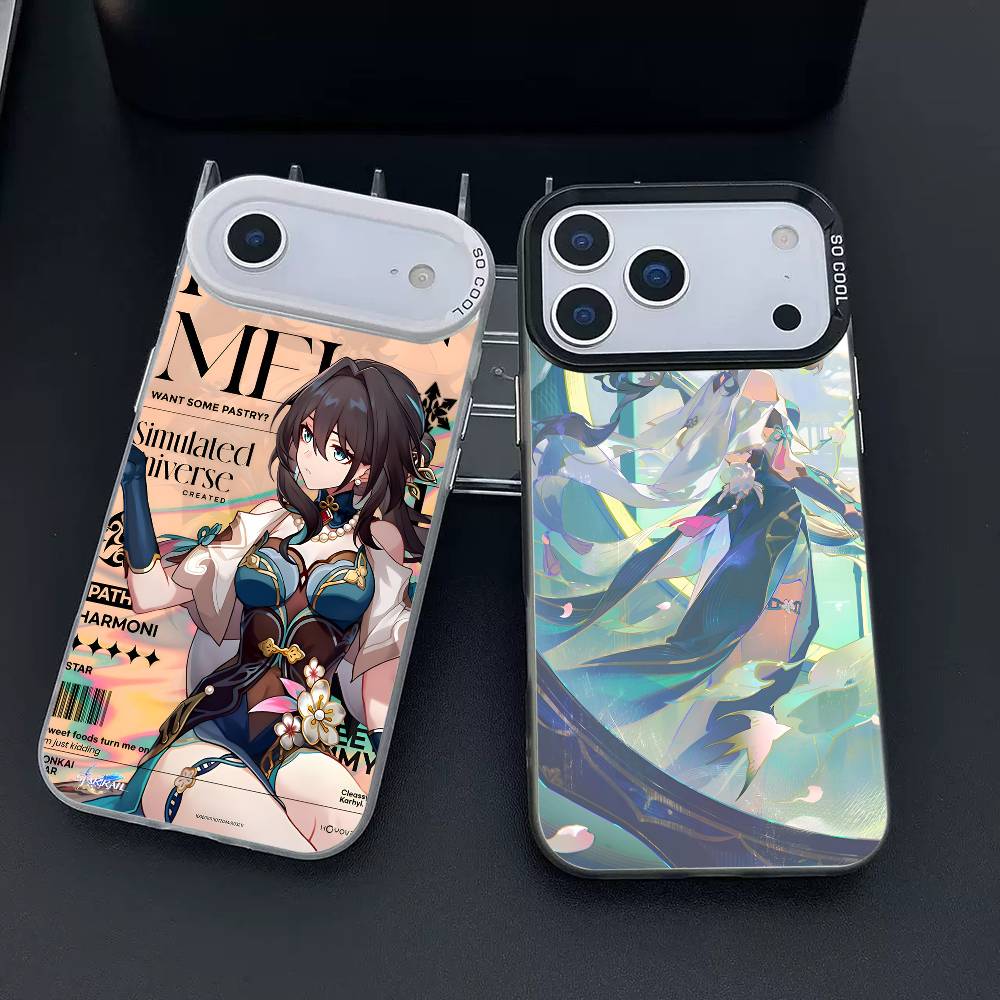 Honkai Star Rail Ruan Mei Handyhülle für iPhone 17 17Air 16 15 14 13 12 11 Pro Max Plus Bunt Silber