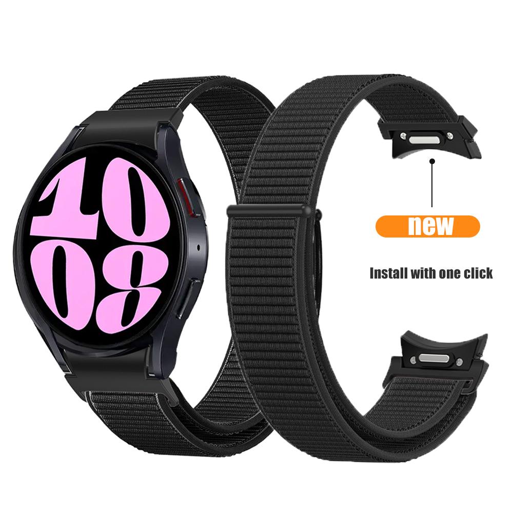 20mm Band For Samsung Galaxy Watch 6 7 4 Classic 5 pro 44mm 40mm 47mm 43mm 45mm Nylon loop bracelet correa Galaxy Watch 4 Strap