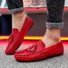 Sommer Neue Weiche Sohle Flache Schuhe Elegant Orange Herren Slipper Atmungsaktive Herren Freizeitschuhe Party Kleiderschuhe Park Laufschuhe
