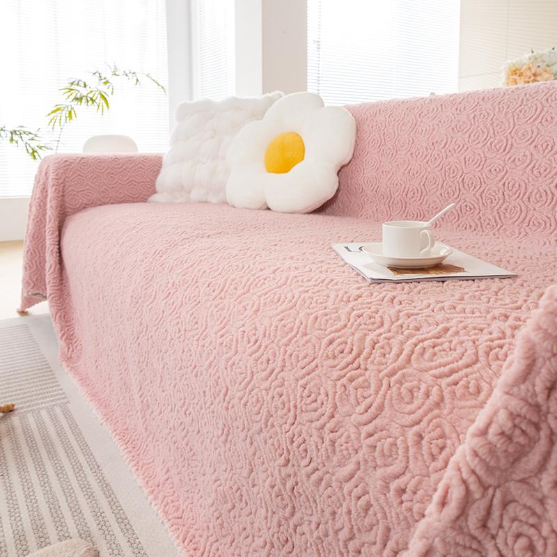 Plush Sofa Towel Cover Sofa Cushion Full Cover Cloth Anti-cat Scratch Cover Blanket Simple Modern Winter Sofa Anti-dust Cover