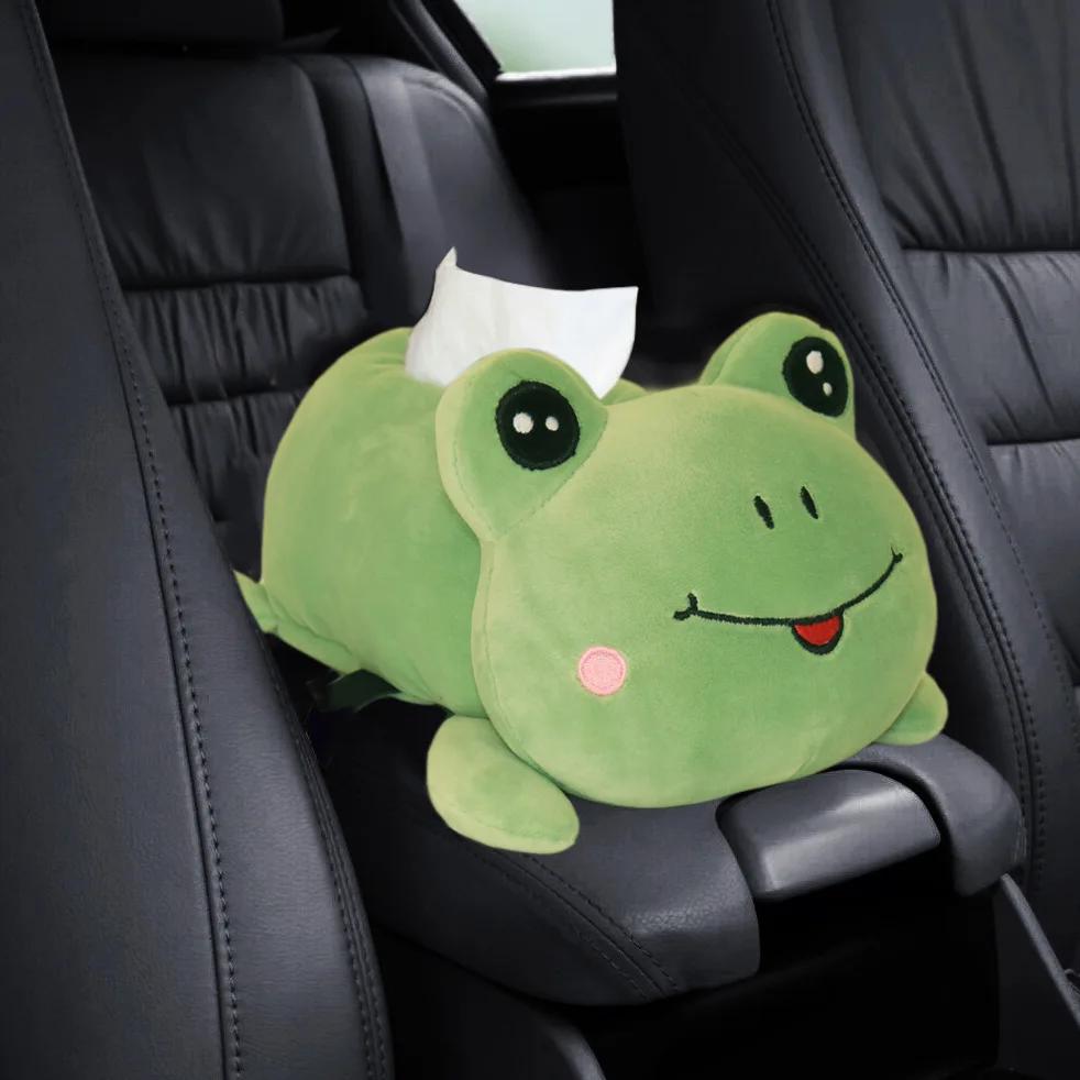 Car Armrest Box Cartoon Tissue Box Household Cute Animal Ornaments Drawer Box Car Decoration Accessories Tissue Boxes