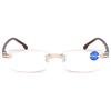 802 1pc Rimless Squared Frame Blue Light Blocking Presbyopia Unisex Men Women Corrective Eyeglasses Reading Glasses