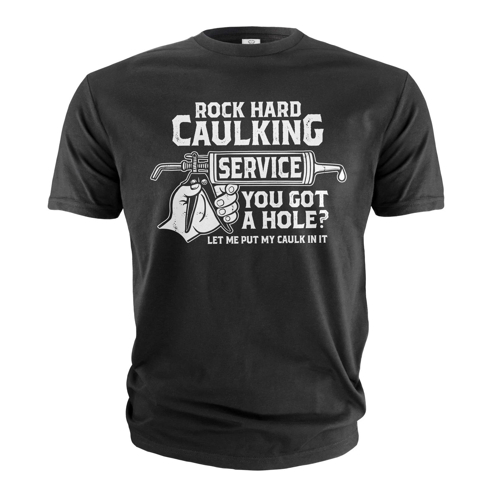 Мужская футболка Rock Hard Caulking Services смешная саркастичная оскорбительная футболка M