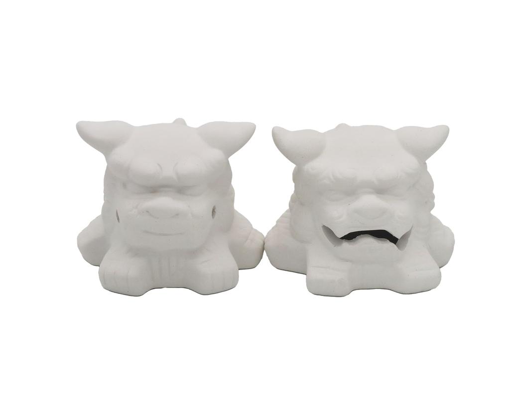 Unglazed Ceramic Painting Kit Shisa C Set 1 6cm In Ceramic Painting Educational Lucky DIY (Crafting Experience) - (A-Un) - Set, Length, Pair,