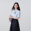 Women's Elegant Lapel Chiffon Short Sleeve Blouse