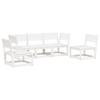 5 Piece Garden Sofa Set White Solid Pine Wood