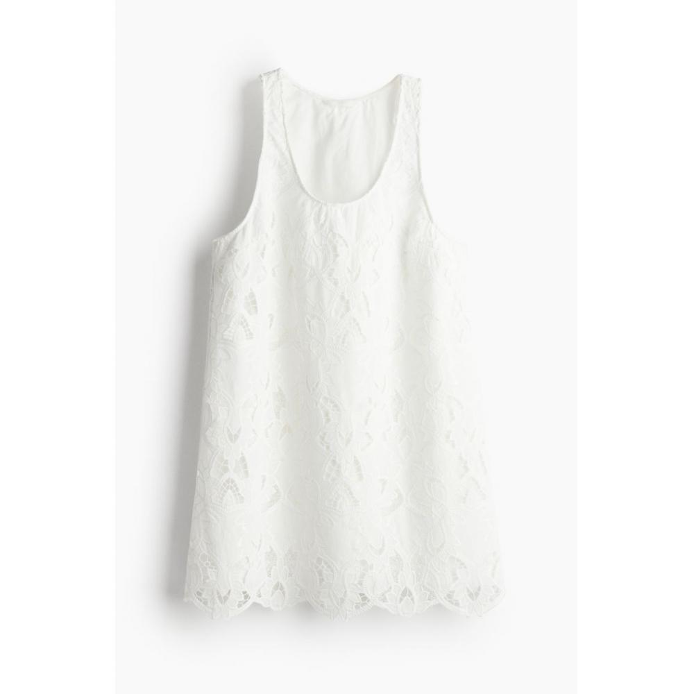 

Мини-платье HM Broderie Anglaise, белое