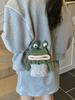 Cartoon Frog Handcrafted Cotton Shoulder Bag With Fun Style For Casual Outings