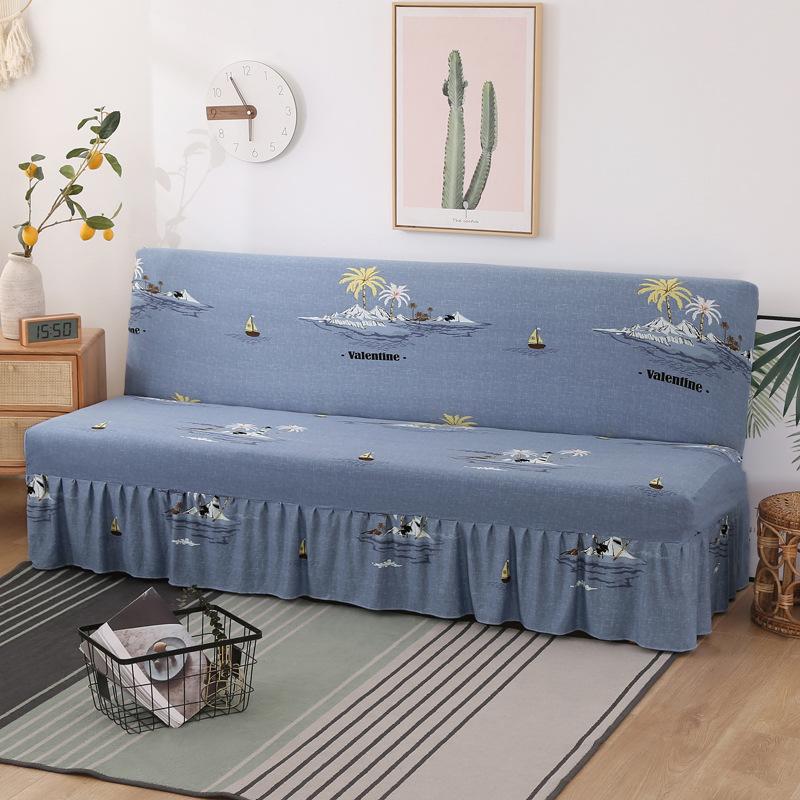 Elastic Sofa Bed Cover Full Coverage Easy Foldable Sofa Slipcover With Skirt Sofa Cover For Protection And Style