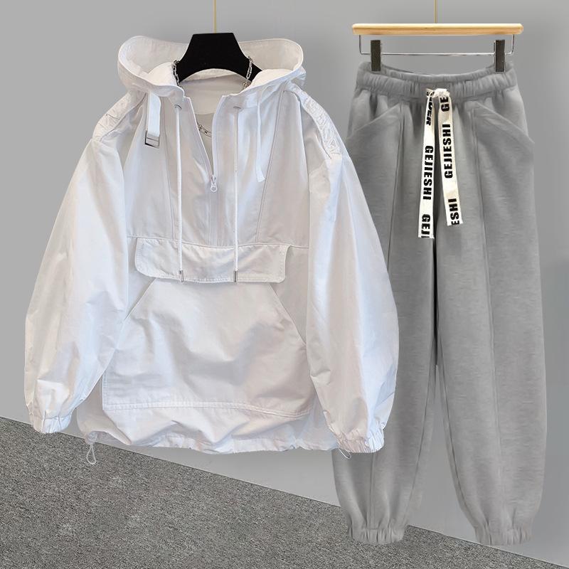 Set Hanorac Windbreaker Patchwork Streetwear Stil Coreean pentru Bărbați