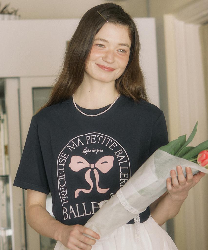 OURHOPE Ballerina T-Shirt - Navy