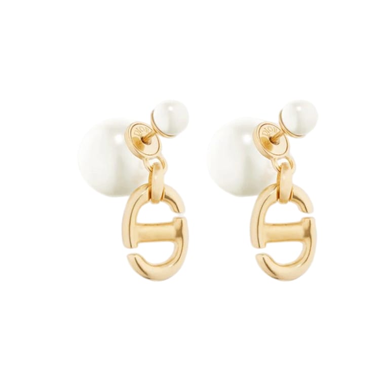 Dior Earrings Women's Gold/White E1573TRIRS-D301