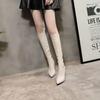 Fashion Autumn Knee High Shaft Shoes Woman Heels Long Boots for Women Winter 2024 Elegant Heeled Waterproof Gyaru Fashion On Offer Trend