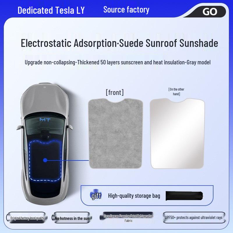 Tesla Model YL Sunroof Electrostatic Sunshade: Sun Protection and Heat Insulation for Panoramic Roofs