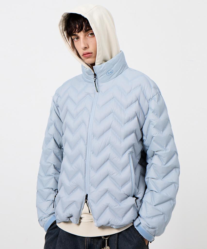 Dimitri Black Vlad Light Shell Lightweight Down Jacket_Herringbone Welding Sky Blue