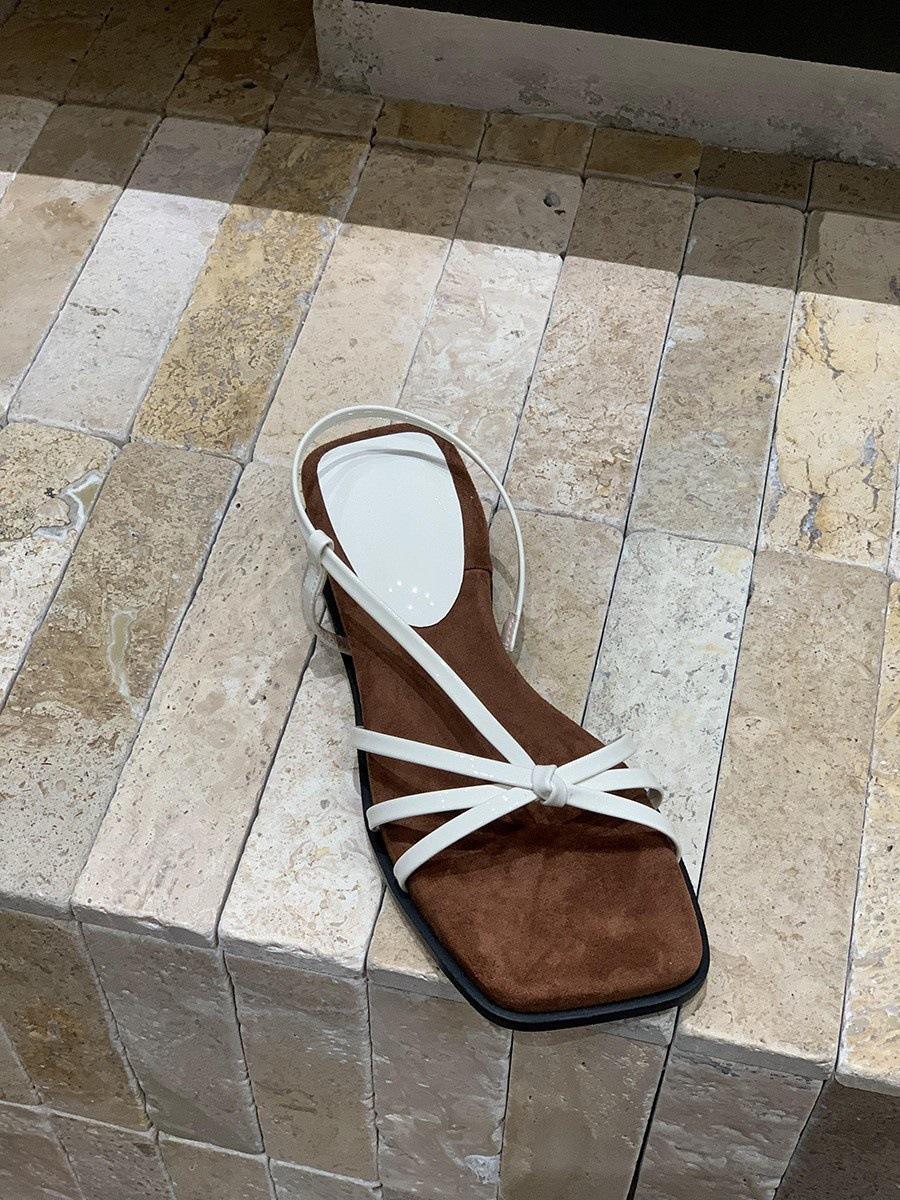 

French wedge heel retro temperament sandals women s 2025 summer wear new naked pink with skirt niche thin strap Roman shoes 40 бежевый