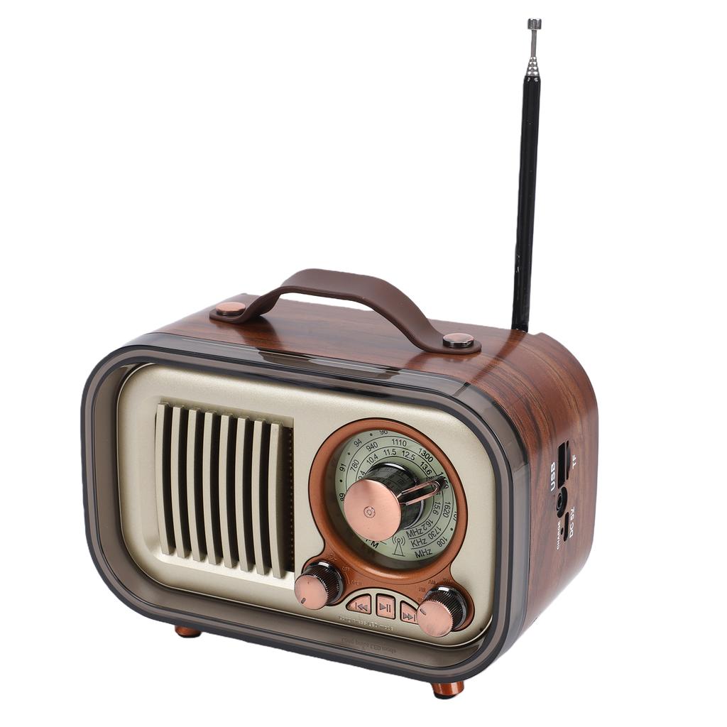 Retro Bluetooth Speaker Radio Portable AM FM SW Radio Rechargeable Wireless Speaker with Telescopic Antenna for Home