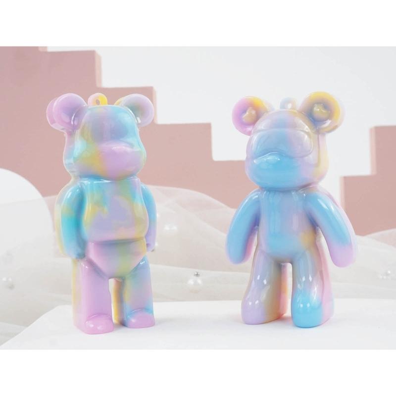 Shiny Glossy Bear Astronaut Ornaments Silicone Epoxy Resin Mold DIY Keychain Pendant Jewelry for Valentines Gift Craft