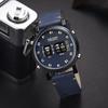 Men Watches Military Sport Brown Leather Quartz Wrist Watch Luxury Drum Roller Relogio Masculino