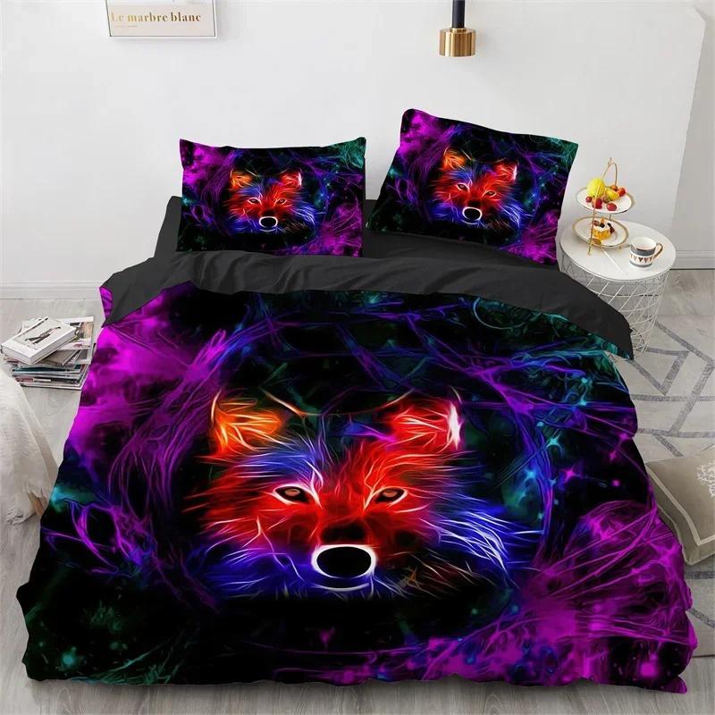3D Wolf Duvet Cover Collection Animal Printed Single Twin Full Queen King Bedding Collections Euro Bedclothes Pillowcases For Children Kid