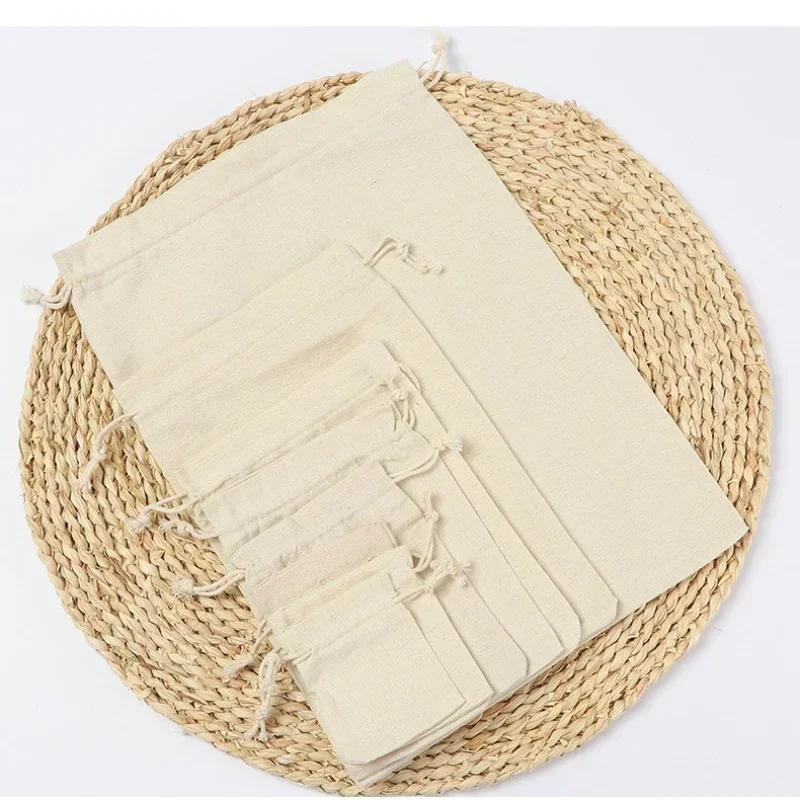 12 Pcs Color Gift Bags Pouch Drawstring Packaging Favor Cloth Sack Jewelry Storage Accessories Household Simple