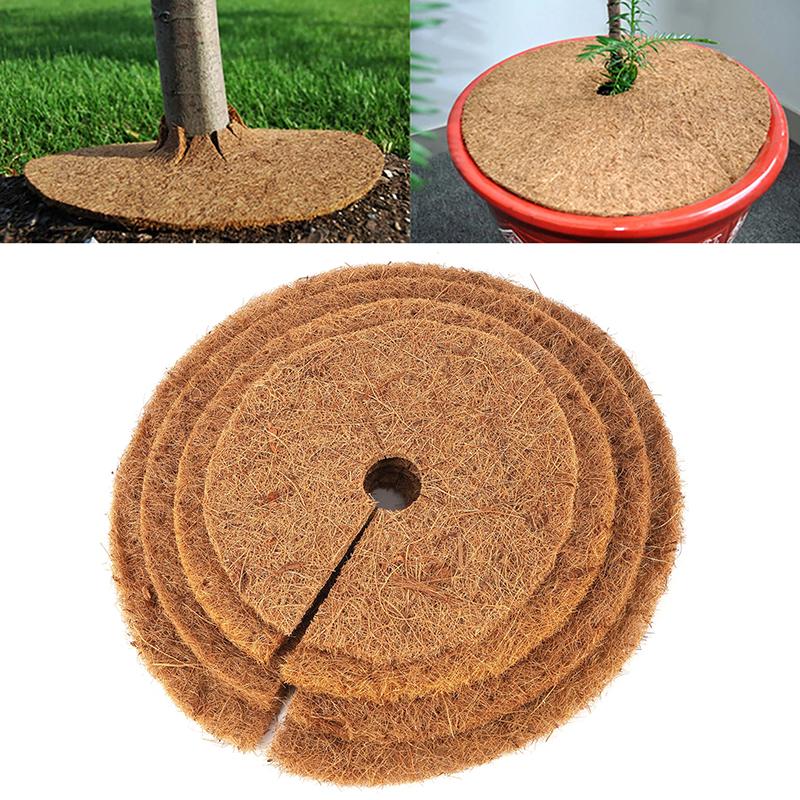 1Pc Natural Coconut Fiber Tree Mulch Mat Cover Protector 20/30/35/40Cm Flower Pot Disc Pad Weed Control Warm Moisture Cushion