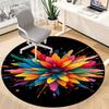 1PCColorful Bloom Office Round Area Rug,  Mat Suitable For Office, Under Office Chairs Bedroom Living Room Home Decor, Room Deco
