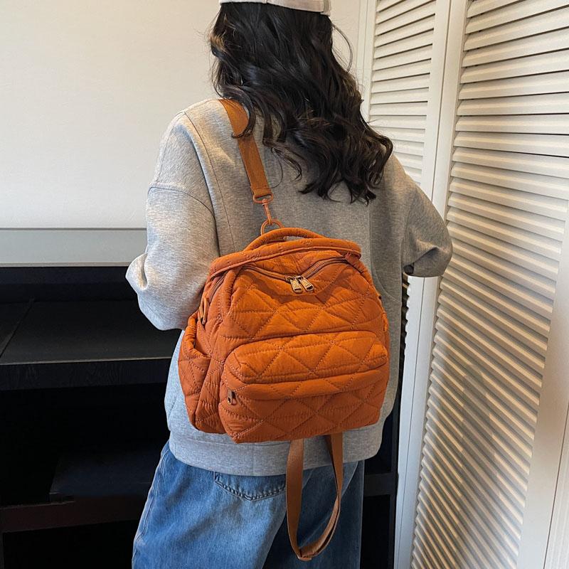 Women Nylon Quilted Tote Bag with Adjustable Strap Crossbody Bags for Work Shopping Travel Daily