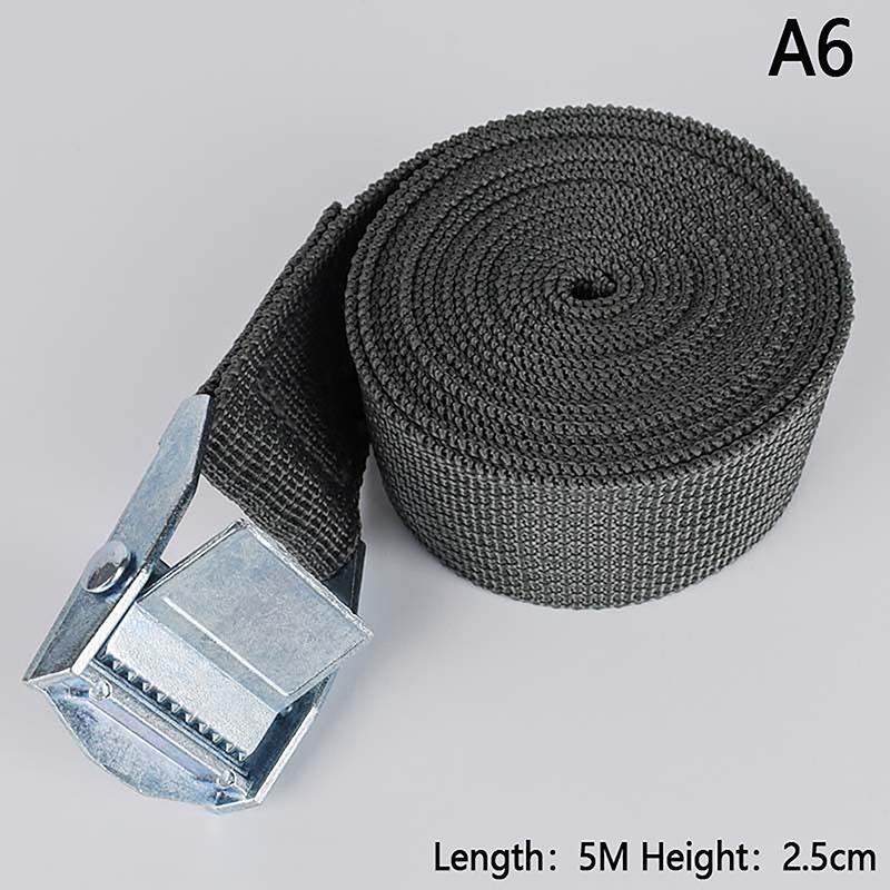 1pcs 5M Cargo Straps With Buckle Tie-Down Belt For Motorcycle Bicycle Metal Tow Rope Strong Ratchet Fixing Belt For Luggage Bag